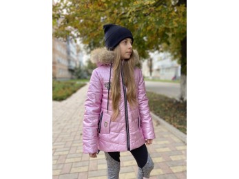 Куртка для дівчинки зима рожева (5)